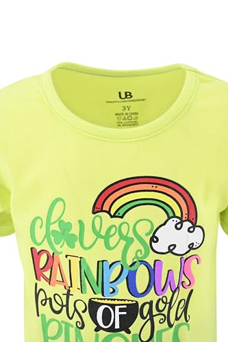 Image of Unique Baby 2 Piece Girls Printed Leggings Outfit with Short Sleeve Shirt Kid and Toddler Clothes Set
