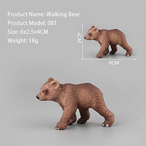 Pack Of 3 Grizzly Bear Figures Toy, Forest Bear Animal Figurines Set Cake Topper Woodland Animal Party Supplies Baby Shower Brown Bear Home Office Decoration #TOP5