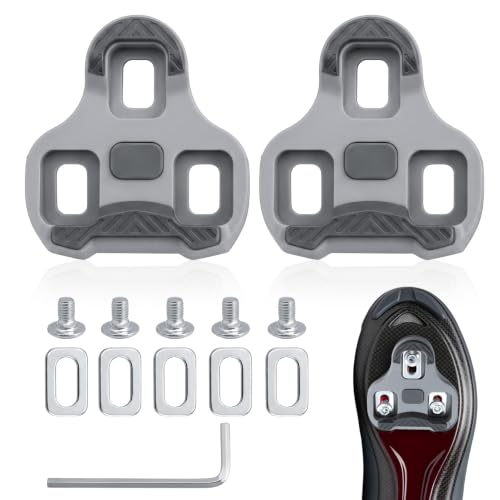 Flotación 4.5° Calas para Look Keo Carretera Calas para Blade 2Max Classic 3 Easy PowerTap 3 Orificios Tacos Juego de Placas de Zapatos de MTB Road Cleats Gris