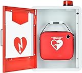 armadietto dae, armadietto per defibrillatore dae di pronto soccorso montato a parete con sistema di allarme e controllo accessi magnetico, acciaio da 1,2 mm, per casa, ufficio, ospedale, luoghi pub