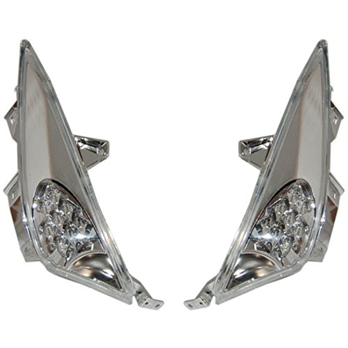 one by Camamoto cód. 77206378L - Juego de intermitentes LED delanteros con intermitencia/relé homologadas CE cromado/transparente compatible con Yamaha T-Max 500 cc año 2008 a 2011