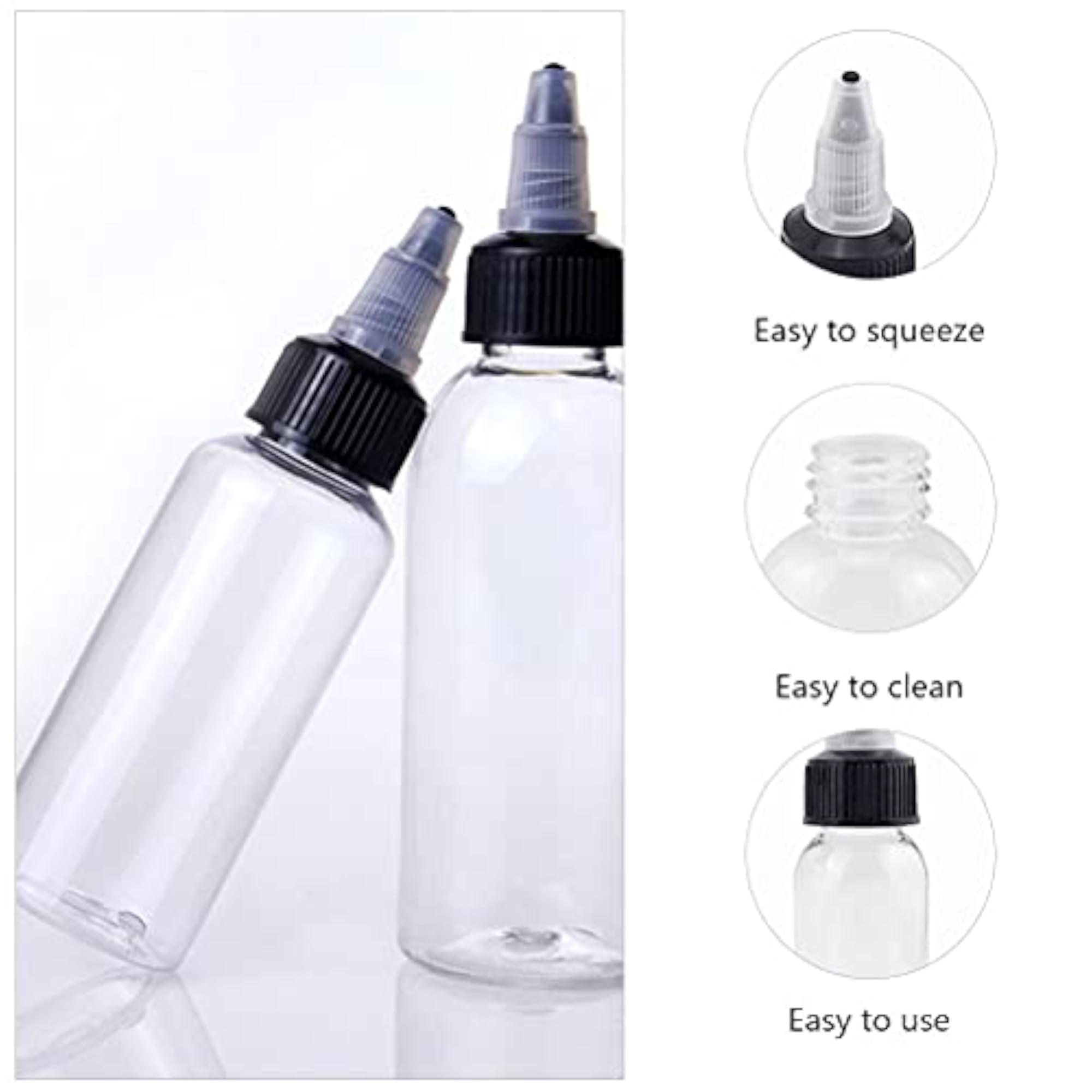 20pcs Clear Refillable Empty Squeeze Bottles