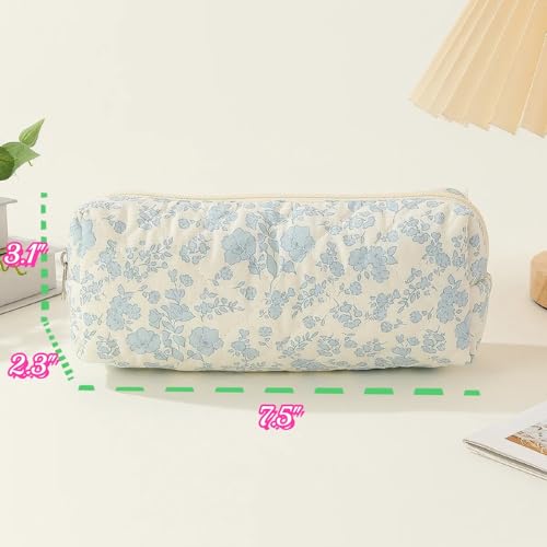 Cute Mini Quilted Makeup Bag for Women Travel Cosmetic Bags Lightweight Coquette Aesthetic Floral Toiletry Organizer Case (Floral#01)4