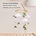 Green Leaf Baby Crib Mobile, WoodlandMobile for Crib for Baby Boys & Girls, Green Nursery Decor, with Felt Leaves, White Clouds
