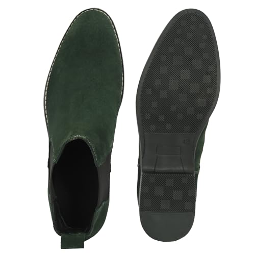 Image of Blue Leather By Centrino Genuine Leather Men's Formal and Casual Leather Boots | Versatile and Sophisticated Chelsea Boots for Every Season | Fashionable Elegant Boots for Any Occasion (3964)
