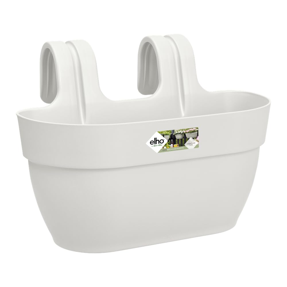 elho Vibia Campana Easy Hanger M 36 - Planter for Balcony & Outdoor - Ø 36.0 x H 26.5 cm - White/Silky White