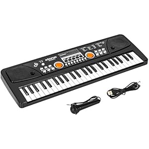 m zimoon Kids Keyboard Piano, 49 Keys Electronic Piano with Microphone Portable Music Keyboard Musical Instrument Piano…