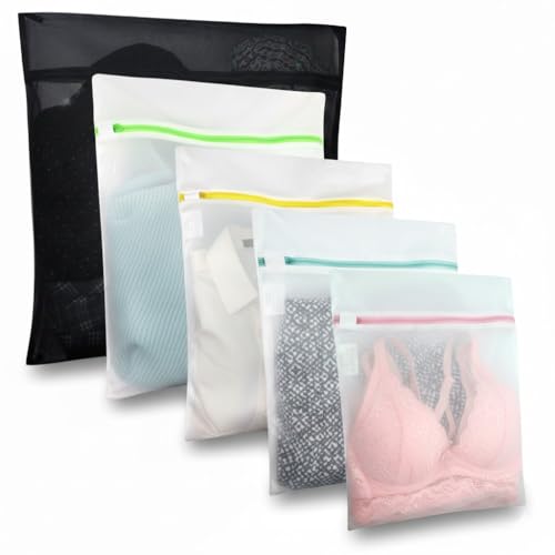 Image of GOGOODA Mesh Laundry Bags for Delicates Durable Protective Wash Bags Travel Storage Bags for Intimates Lingerie, 5PCS (1XXL,2L,2M)