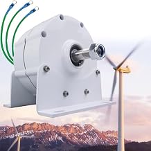 12000W Low Speed Ac Alternator Generators with Base Use for Wind Turbine Water Turbine, 8000 Watt Permanent Magnet Generator Head, 3 Phase Gearless 12V Low RPM Generator,48V