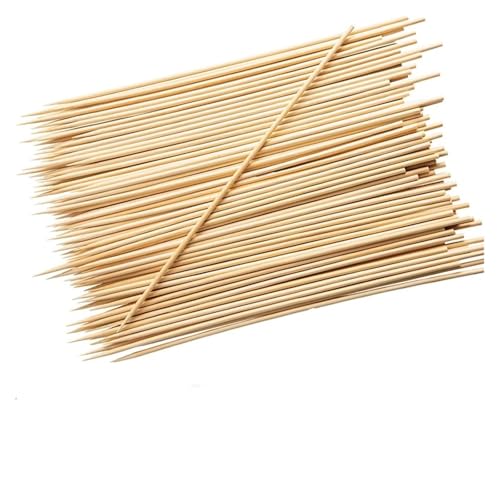 PFCFPNMTGV 180/90 piezas de palitos largos madera natural desechables bambú for barbacoa, frutas, brochetas grado alimenticio, 15/20/25/30 cm Accesorios para barbacoa(25CM-90PCS)