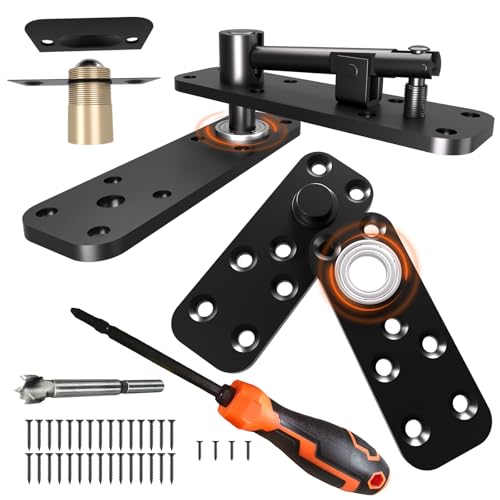 Awvob Hidden Door Hinge with Dual Bearing Design - Rotating Silent Invisible Door Hinge Kit for...