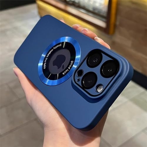 Coque iPhone 13 Pro antichoc bleu marine idéale pour recharger sans fil au bureau