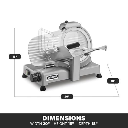 Image of Waring Electric Food Slicer with 8.5 in Blade | 8.5 in Blade, 3 /4 Horsepower Motor, Cast Aluminum Base, for Professional Kitchens & Delis