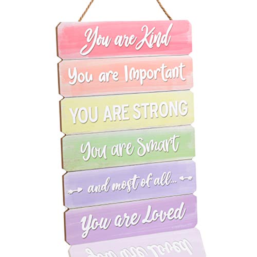 Rainbow Decor Cute Wall Decor Wall Sign 12x17 Inches Rainbow Wall Decal Rainbow Wall Decor Girls Wall Decor Kids Room Decor for Girls Inspirational Wall Art for Girls