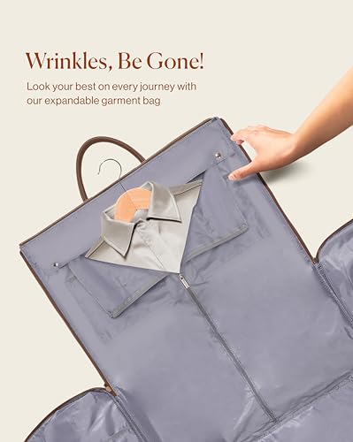Beautygoodies GARMENT BAGS FOR TRAVEL Convertible Garment Duffle Bags For Travel Leather Foldable Carry thumb #2