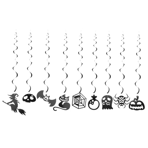 Décorations d'Halloween suspendues en spirale pour animer un goûter d'enfants et un salon festif