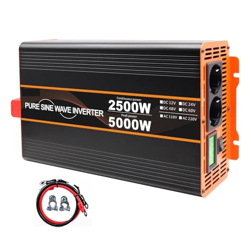 Convertisseur de tension 24V 60Hz onde sinusoïdale pure avec onduleur DC à AC 5000W performant