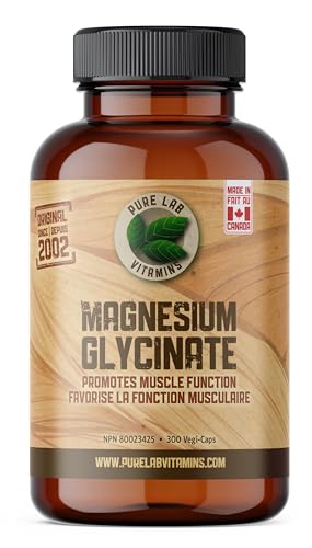 Pure Lab Vitamins | Magnesium Glycinate 165mg | Vegan, Gluten free, Sugar free, Soy free (300 Count (Pack of 1))