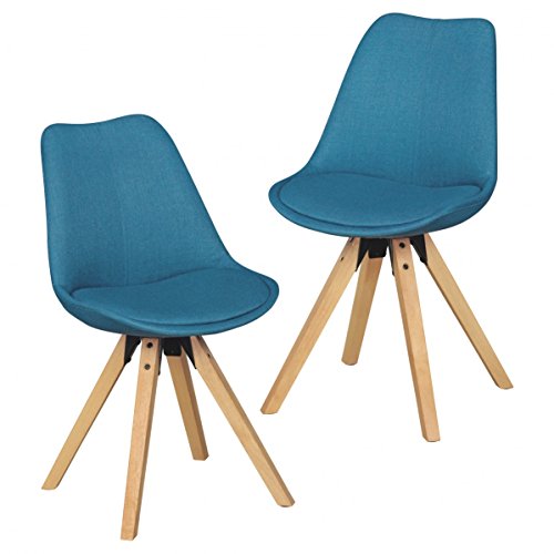 KadimaDesign Juego de 2 Silla de Comedor Retro Lima Gasolina Cubierta de Tela Silla tapizada de Respaldo Acolchado Diseño Silla de la Cocina