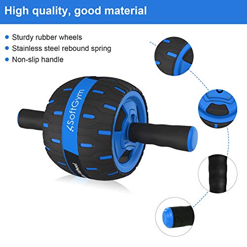 Abs Wheel Roller for Abs Exercise Workout Fitness -Ab Wheel Roller with Resistance Band and Jump Rope -Perfect Home Gym Equipment for Men Women Abdominal Exercise-Blue