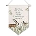 ChissNook Ducks Bucks Little Boys Canvas Banner, Boy Nursery Hanging Pennant Banner Flags Wall Display, Wild Mallard Duck Deer Wall Decor for Toddler Kids Boys Room Bedroom Nursery Playroom