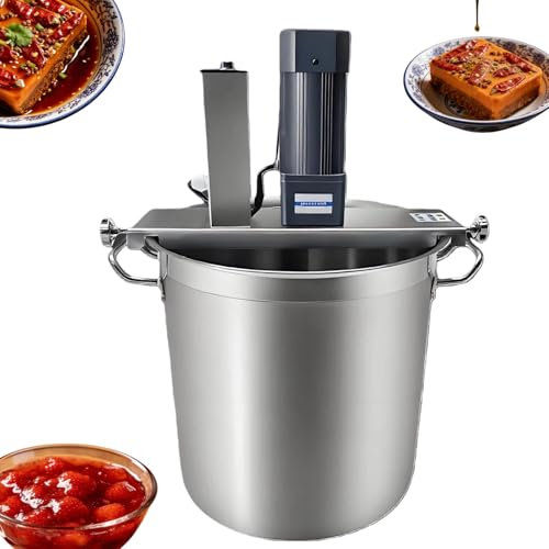 Batidora automática de alimentos, batidora eléctrica, batidora automática para cocinar, batidora comercial de acero inoxidable, raspador de 4 cuchillas, control de velocidad ajustable, para preparar