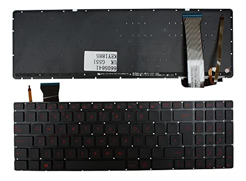 Clavier ASUS G551J rétroéclairé noir de rechange Power4Laptops Royaume-Uni pour PC portable