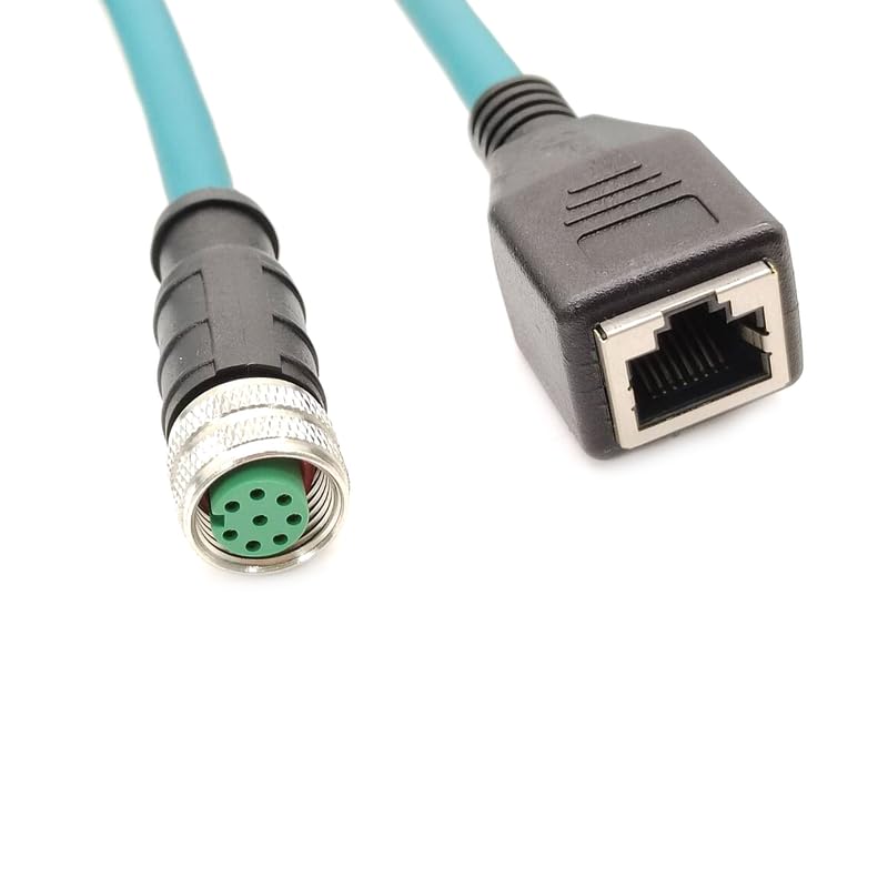 Cable Ethernet Industrial M12 8 Pin a RJ45 0.5m Cat6 miniatura 2
