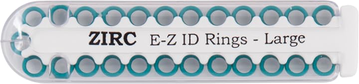 Zirc Dental 70Z200J EZ-ID Instrument Rings Large Teal 25/Pk