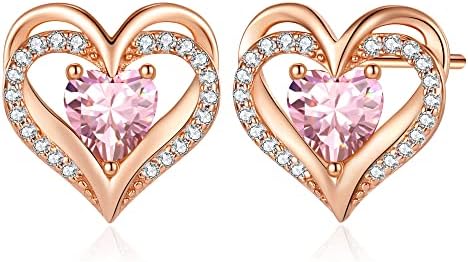 CDE Women Earrings 925 Sterling Silver Heart Stud Jewellery for Women Christmas Anniversary Birthday Jewelry Gifts for Her Women