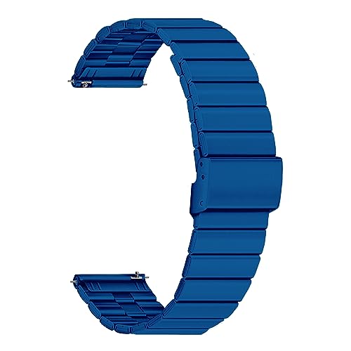 Image of ACM Watch Strap Stainless Steel Metal 22mm compatible with Fire-Boltt Invincible Plus Bsw097 Smartwatch Adjustable Belt Band Blue