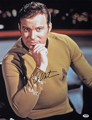 William Shatner Autographed Star Trek 16x20 Photo (Thinking Man) PSA