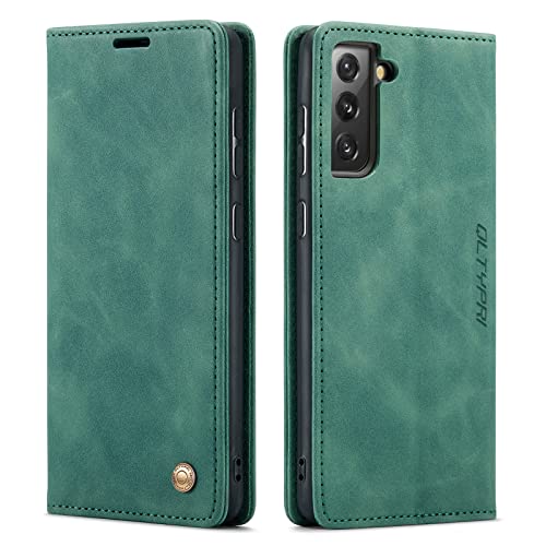 QLTYPRI for Samsung Galaxy S23 Wallet Case with Card Holders, Dark Green