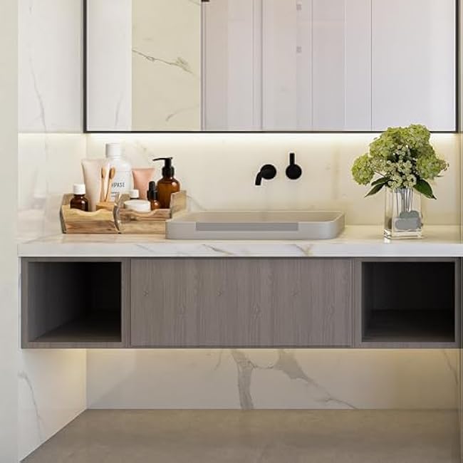 HOMESTEAD Wood Pantry Organizers Bins ¨C Stackable Storage, Rustic Pantry Potato and Onion Storage with Unique Natural Grain, Wooden Basket with Handles, Set of 3 Pieces