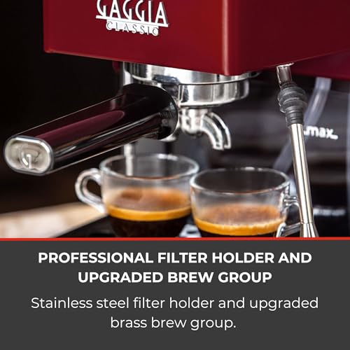 Gaggia Máquina de café expresso RI9380/47 Classic Pro, 1,3 litros, vermelho cereja - Imagem 4