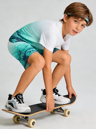 Image of Kid Toddler Baby Boys Clothes Tie-dye Palm Leaf Top 2Pcs Summer Shorts Set