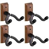 Tatuo 4 Pcs Crossbow Hanger for Wall Vertical Gun Rack Wall Mount Hardwood Gun Holder Compound Bow Hanger Holder Displays Rack Shotgun Hooks Rifle Storage Securely Holds Airsoft Firearm (Walnut)