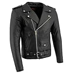 Milwaukee Leather LKM1781 Men's The Legend Classic Black Premium Leather Motorcycle Jacket w/Quilted Liner