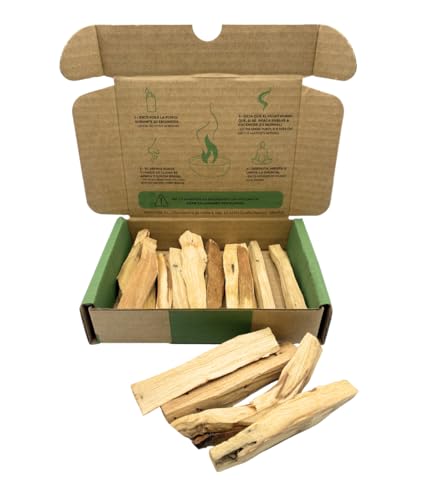 SALVIA | Palo Santo Natural Rústico 100g Aprox (10-14 Varitas) | Incienso Sagrado para Limpieza Energética y Relajación | Formato Natural sin Selección Estética | Madera Auténtica de Perú
