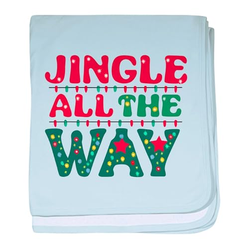 CafePress Jingle All The Way Festive Christmas T Shirt Baby Blanket, Super Soft Newborn Swaddle