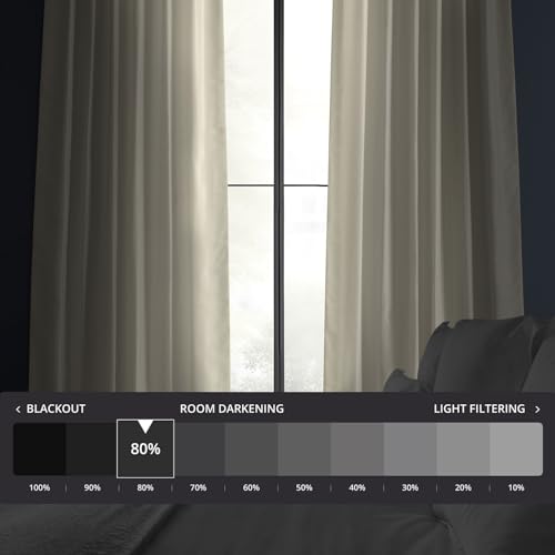 Image of HPD Half Price Drapes Room Darkening Curtains for Bedroom Vintage Textured Faux Dupioni Silk Curtains for Living Room (1 Panel), 50 X 96, Off White