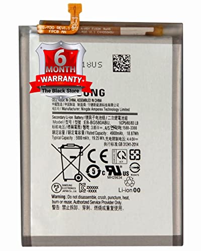 Image of The Black Store Original Replacement Part BG580ABU 5000 mAH for Samsung M20 M30 SM-M205F (6 Months Replacment Warranty)