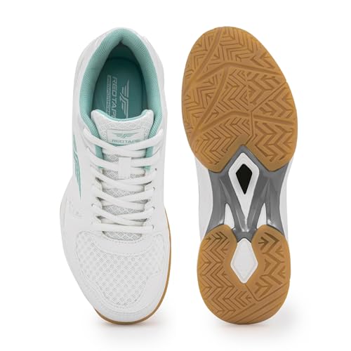 Image of Red Tape Women's Sneakers White Blue Pu Mesh Round Toe Lace-Up