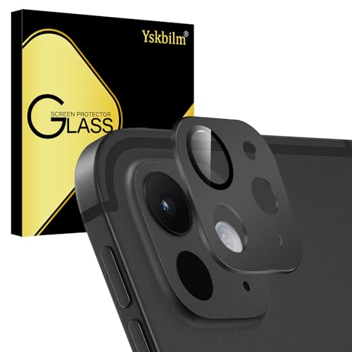 Yskbilm Camera Lens Protector Compatible for iPad Pro 11/13 Inch M5/M4 2025/2024 Matte Metal Tempered Glass Rear Camera Screen Cover Accessories [Anti-Scratch] [Drop-Proof][Full Coverage] - Black