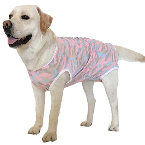 Image of Recovery Suit Post Surgery for Large Medium Dog, Spay Recovery Suit for Male and Female Dogs, Post Surgery Dog Onesie, Substitute E-Collar & Cone (Pink Camouflage-4XL)