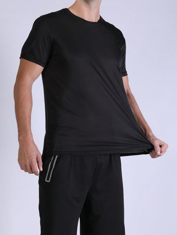 Men’s Short Sleeve Dry Fit Active Crew Neck T Shirt - Athletic Running Gym Workout Tee Tops3