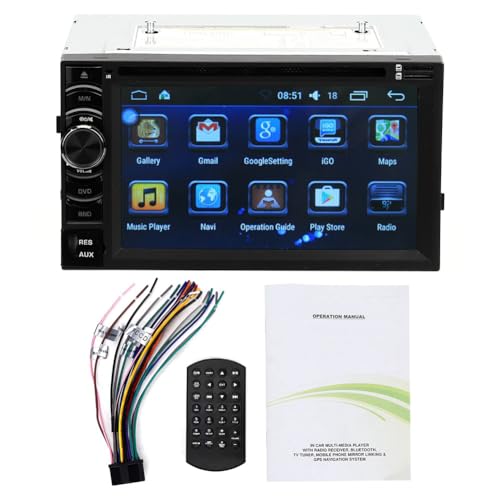 Reproductor de DVD de automóvil de Brilluxa, jugador multimedia 2 DIN 6.2 pulgadas, Bluetooth FM Radio GPS, Player de pantalla táctil del vehículo