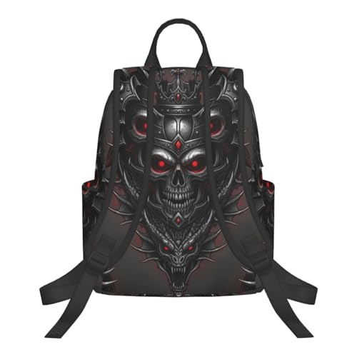 Casual Daypack with Water Bottle Pocket, Perfect for Travel, Work, and Daily Use, King Cool Skull Tattoo Art Daypack Rucksack3