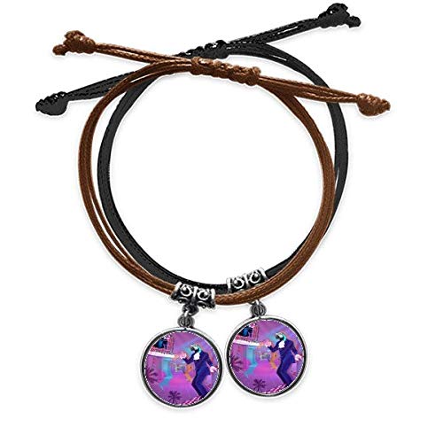 Bracelet Cuir Double au design DJ de danse unique pour couple DIYthinker