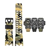 Correa de reloj de goma de resina de segunda generación for hombre, apta for Casio G-SHOCK Big Mud King GWG2000/GWG-2000/GWG-2040(Camo beige-black)